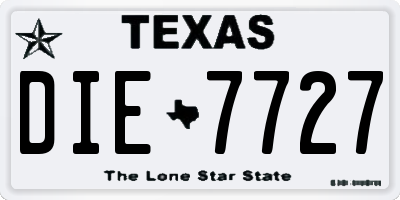 TX license plate DIE7727