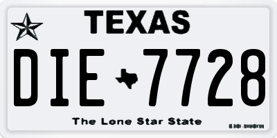 TX license plate DIE7728