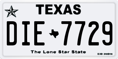 TX license plate DIE7729