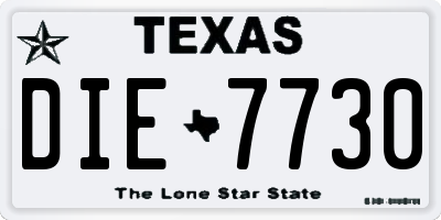 TX license plate DIE7730