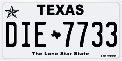 TX license plate DIE7733