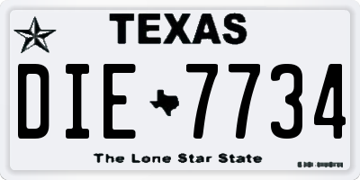 TX license plate DIE7734