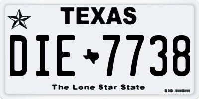TX license plate DIE7738
