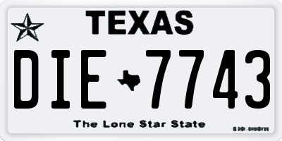 TX license plate DIE7743