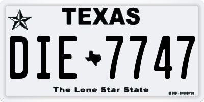 TX license plate DIE7747