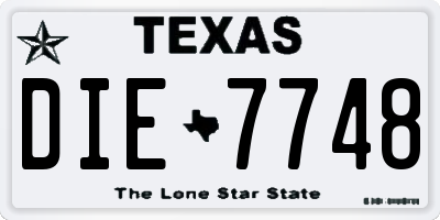 TX license plate DIE7748