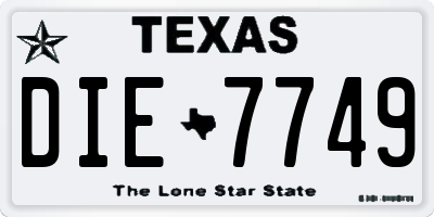 TX license plate DIE7749
