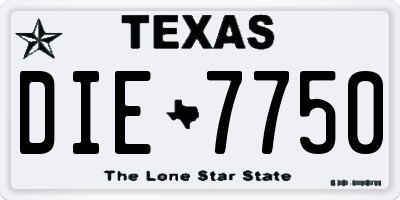 TX license plate DIE7750