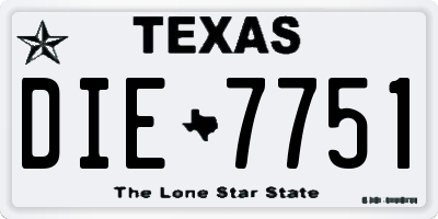 TX license plate DIE7751