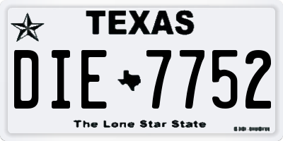 TX license plate DIE7752