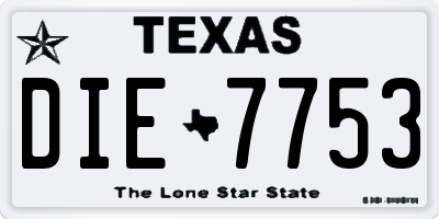 TX license plate DIE7753