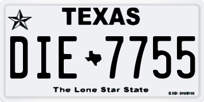 TX license plate DIE7755