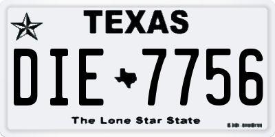 TX license plate DIE7756