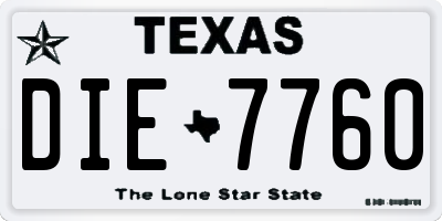 TX license plate DIE7760