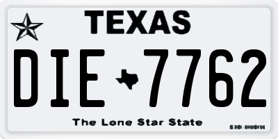 TX license plate DIE7762
