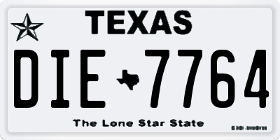 TX license plate DIE7764