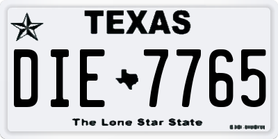 TX license plate DIE7765