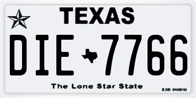 TX license plate DIE7766