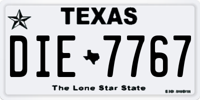 TX license plate DIE7767