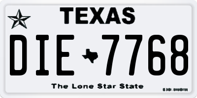 TX license plate DIE7768