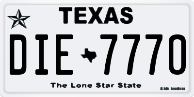 TX license plate DIE7770