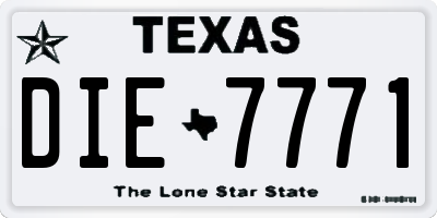 TX license plate DIE7771