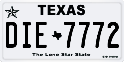 TX license plate DIE7772