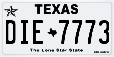 TX license plate DIE7773