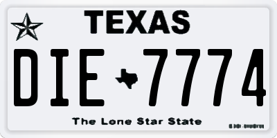 TX license plate DIE7774