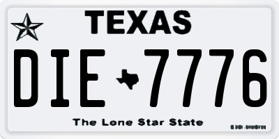 TX license plate DIE7776