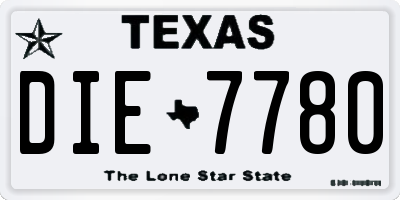 TX license plate DIE7780