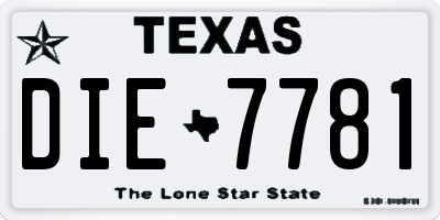 TX license plate DIE7781