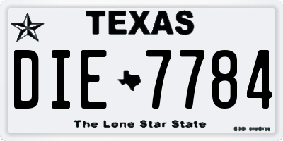 TX license plate DIE7784