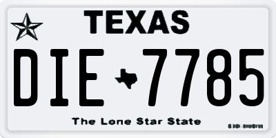 TX license plate DIE7785