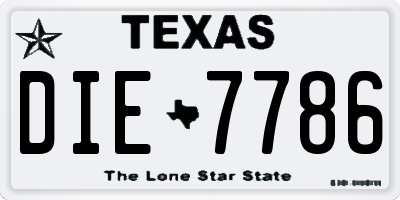 TX license plate DIE7786
