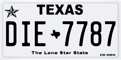TX license plate DIE7787