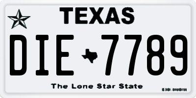 TX license plate DIE7789