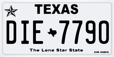 TX license plate DIE7790