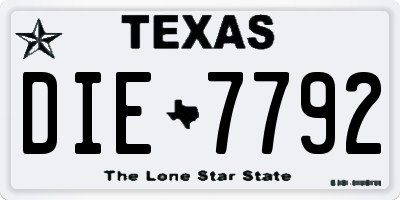 TX license plate DIE7792