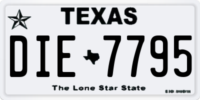 TX license plate DIE7795