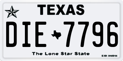 TX license plate DIE7796