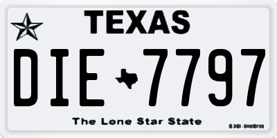 TX license plate DIE7797
