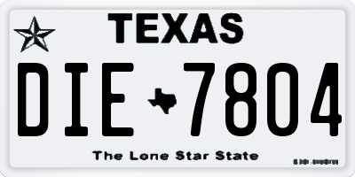 TX license plate DIE7804