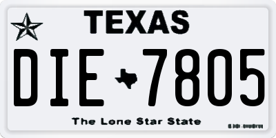 TX license plate DIE7805
