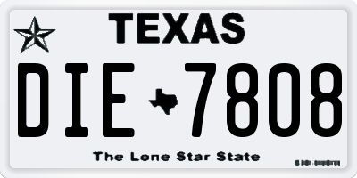 TX license plate DIE7808
