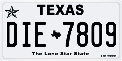 TX license plate DIE7809