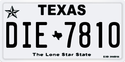 TX license plate DIE7810