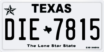 TX license plate DIE7815