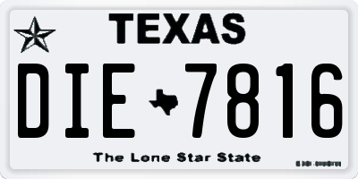 TX license plate DIE7816