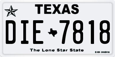TX license plate DIE7818